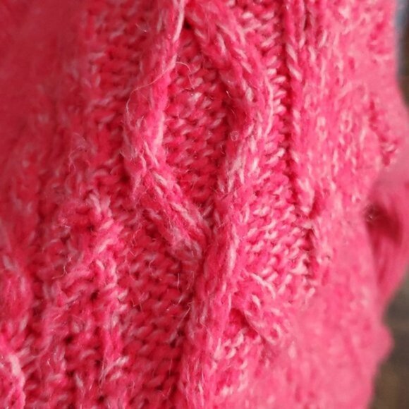 Aéropostale Cable Knit Neon Pink Middy Cardigan​ - Picture 8 of 11